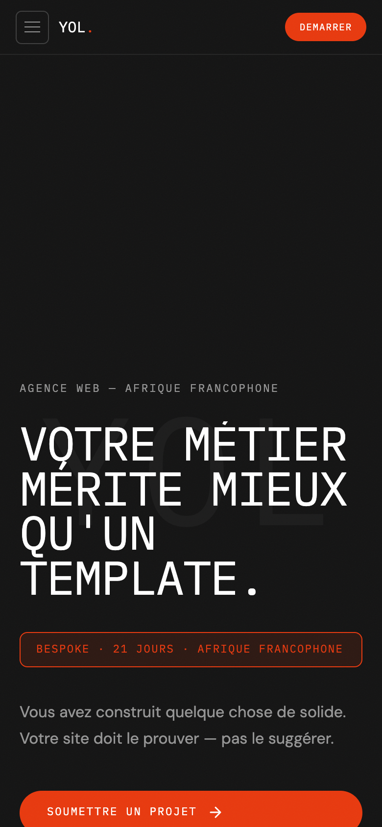 Yol Web Design — rendu mobile 390px